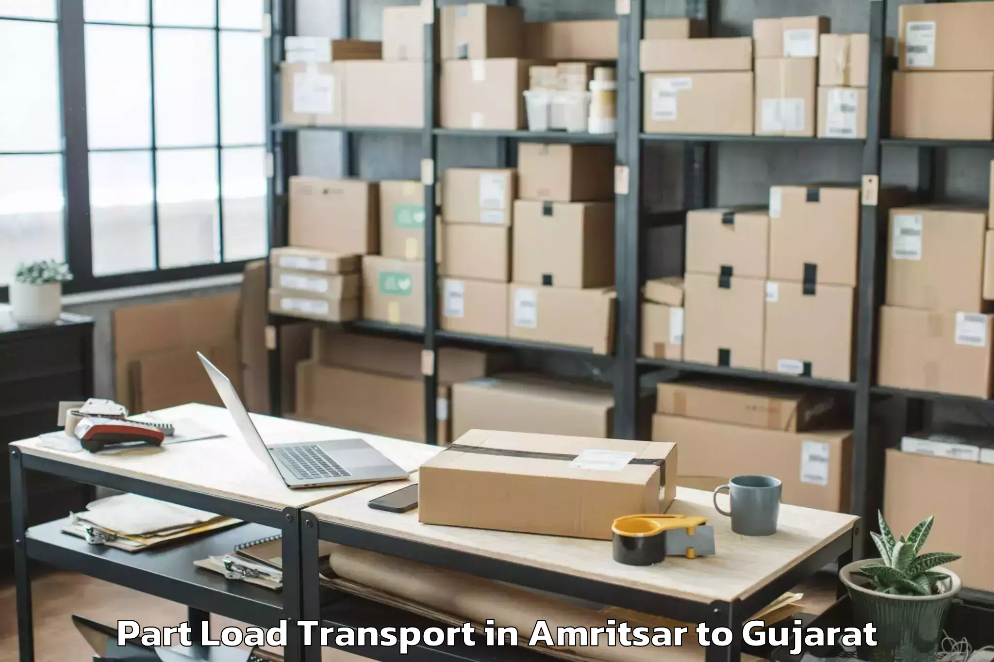 Reliable Amritsar to Vaghodia Ina Part Load Transport